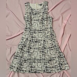 womens black and white white ruffled mini dress